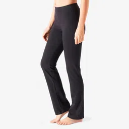Women's Trackpant For Gym Cotton Rich 500- Black-image-76