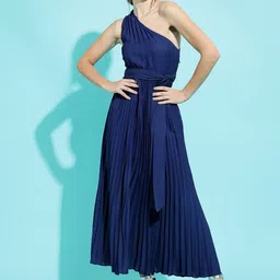 tokyo talkies Women Maxi Blue Full Length Dress image 5