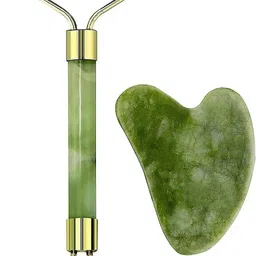 harsh narrow fab Small Roller Anti Aging 100% Natural Jade Facial Roller healing Slimming Massager (Green) Small Roller Anti Aging 100% Natural Jade Facial Roller healing Slimming Massager Massager image 3