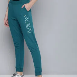 hrx by hrithik roshan Women Self Design Green Track Pants-picture-21
