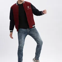 SHOWOFF Colourblocked Mandarin Collar Rapid-Dry Windcheater Bomber Jacket image 5