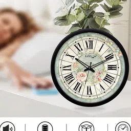 RANDOM Blue & Black Printed Analogue Contemporary Wall Clock image 5