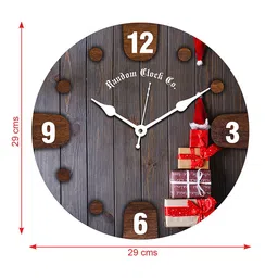 RANDOM Rustic Gift Shoot Grey & Red Printed Contemporary Wall Clock image 5