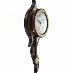 Attractionz Gold-Toned & White Round Shaped Vintage Wall Clock image 4