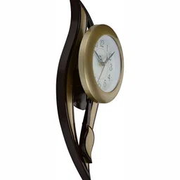 Attractionz Gold-Toned  & Black Round Pendulum Analogue Wall Clock image 4