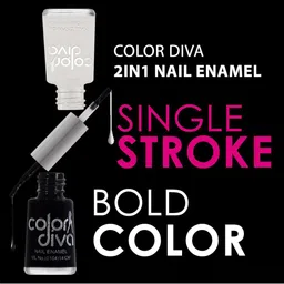 Adbeni Color Diva Dual 2-In-1 Long Lasting Nail Enamel 11 ml each - Black 02 & Top Coat 03 image 5