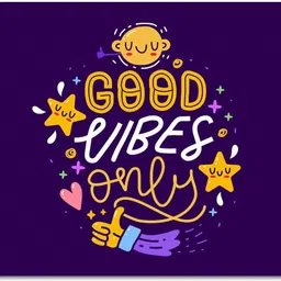 Flair Print Visibee Good Vibes Only Designer Gaming Non-Slip Rubber Base Mouse Pad for Laptop/Computer (23 cm x 19 cm) MP176 Non Slip Base Mousepad image 1