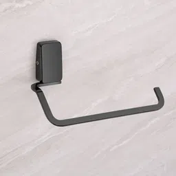 agmeco Premium Towel Ring for Bathroom Wall Mounted Fortte Black Towel Holder image 1