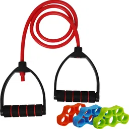 manogyam Combo Rope Rubber Bands Fitness Resistance Tube ,Finger Exerciser For Workout Fitness Accessory Kit Kit-picture-12