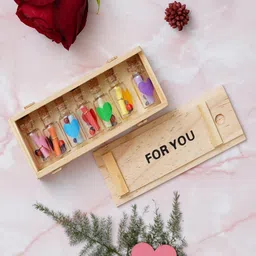 ecraftindia For You Message Bottle Multicolour Engineered Wood Box Gift Set image 1