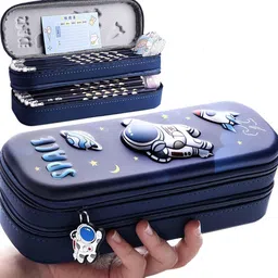 ometer Uranium Class Large Capacity Double Zipper Pencil Box Pencil Pouch For Girl Space Astronaut Pencil Case Gift for Kids Girl Art Artificial Leather Pencil Box image 2