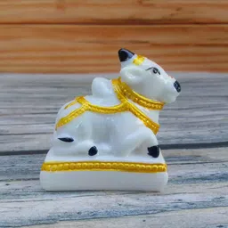 shinde exports Nandi maharaj marble idol for pooja car dashboard home decor puja temple Decorative Showpiece-6 cm-picture-25