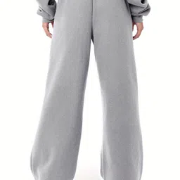 dockstreet Women Solid Grey Track Pants image 2
