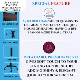 newturn Rainbow Zebra Velvet Rexine office revolving chair with 2 Year warranty Fabric Office Adjustable Arm Chair image 5