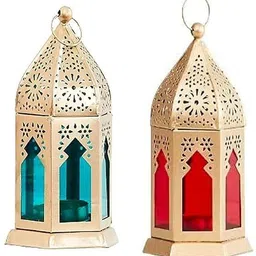 winscrafts Morrocan Red, Blue Iron Table Lantern-picture-36