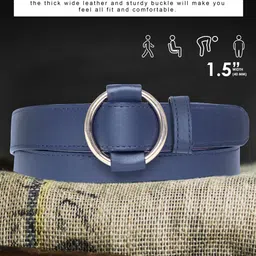 loopa Women Formal Blue Synthetic Belt image 2