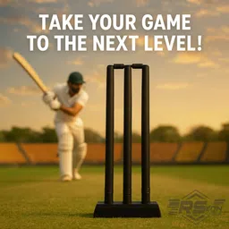 rskon Full Size Cricket Set – Plastic Bat, Tennis Ball & Stumps (15+ Years) Cricket Kit image 4