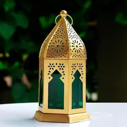 new zirwa Hanging Lantern Gold Plastic Hanging Lantern image 2