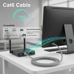 KRIYANSH LAN Cable 2 A 2 m Meter Hand Made LAN Cable CAT6/Cat 6 Ethernet Cable Network Cable Internet Cable RJ45 LAN Wire High Speed Patch Cable Computer Cord image 4