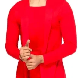 sahu fashion Men Full Sleeve Red Shrug-picture-38