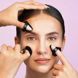 PAC Set of 3 Pizza Puff Mini Makeup Applicator Sponge - Black image 5