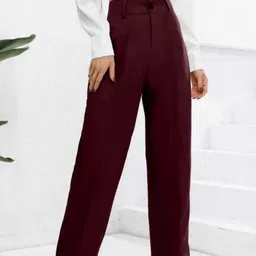 kronmenien Pack of 2 Women Regular Fit Multicolor Lycra Blend Trousers image 3