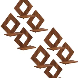 hootzilla Finish Wooden Square Wall Hanging Planter Stand Wooden Wall Shelf-picture-27