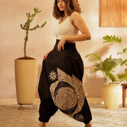 Printed Cotton Women Harem Pants-image-74