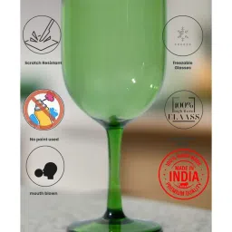 borotech Prism Hue Wine Goblet - Set of 2, 280ml - Green | Handcrafted Borosilicate Glass image 5