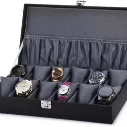 BWC6555_BLACK & GRAY_12_slots Watch Box-image-1