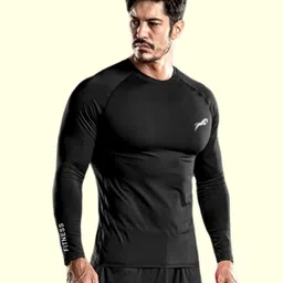 just rider Men Solid Round Neck Polyester Black T-Shirt-picture-11