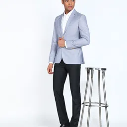 park avenue Men Checkered Single Breasted Formal Blazer image 2