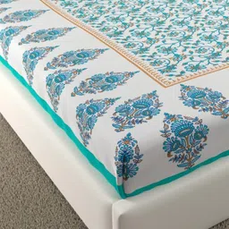 jeevat 144 TC Cotton Double Jaipuri Prints Flat Bedsheet image 2