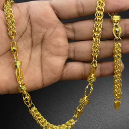 rkb sales 1gm gold plated High Quality Indian Polished chain “20” Inch for men Gold-plated Plated Alloy Chain-picture-15