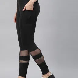 blinkin Solid Women Black Tights image 4