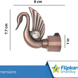 flipkart smartbuy Beige Curtain Knobs, Rod Rail Bracket Metal image 4