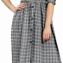 houseofcommon Women Fit and Flare Grey Knee Length Dress-picture-35