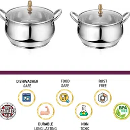 sanjeev kapoor Royal Serving Bowl Set Dish Serving Set image 3