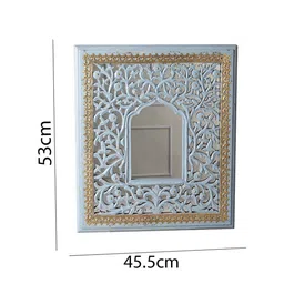 Aapno Rajasthan Blue & Gold-Toned Textured Framed Wall Mirrors image 4