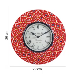 Aapno Rajasthan Red & Blue Printed Round Traditional Wall Clock image 5