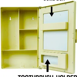 pgen Small (Size: 10x14x4 Inch) MINI Plastic Bathroom Mirror Storage Basin Cabinet Plastic Wall Shelf image 5