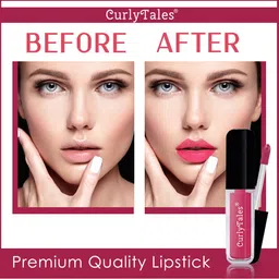 CurlyTales Set of 4 Lightweight & Waterproof True Matte Liquid Lipsticks 3 ml Each-Magenta Pink 05 - Cherry Red 07 - Pink Nude 08 - Wine 15 image 5