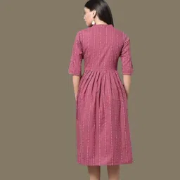 suhanicreation Women A-line Maroon Knee Length Dress image 2