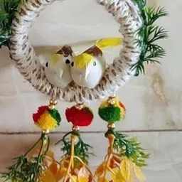ds Birds with Hanging Nest for Home Decoration (Pack of 2) Decorative Showpiece - 12 cm image 3
