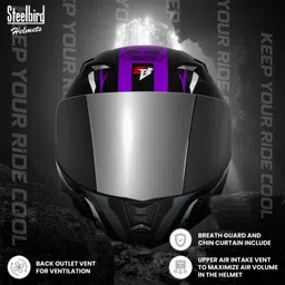 steelbird SBA-20 Strange ISI Certified Flip-Up Graphic Helmet for Men and Women Motorbike Helmet image 3
