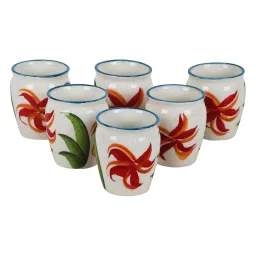 cdi Handcrafted 180ml Multicolour Ceramic (Set of 6) Tea Khullad image 2