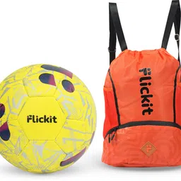 flickit Sports Combo – Orange Drawstring Bag & Smart Football with AI App (Ages 8-12) Football - Size: 4-picture-23