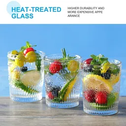 otak (Pack of 4) 101_Whiskey Glass Elegant Rotatable Glass with Heavy Base, Tumbler Rocks Bar Glass Set Water/Juice Glass image 3