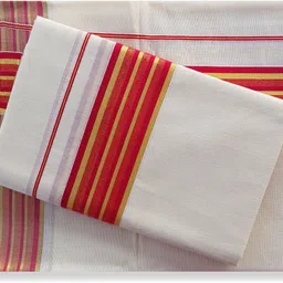 Chithra Fabrics CF 4200 Single Set Red 2.00/2.80m Men Dhoti-image-1