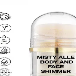 misty alle 1 shimmer highlighter for face and body white gold color Highlighter image 4